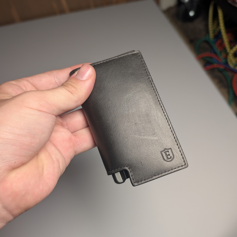 Elegant Black Leather Key & Card Holder